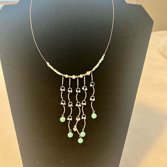 Turquoise aqua color stones necklace - Picture 1 of 3